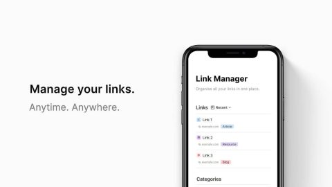Notion Link Manager Template for mobile