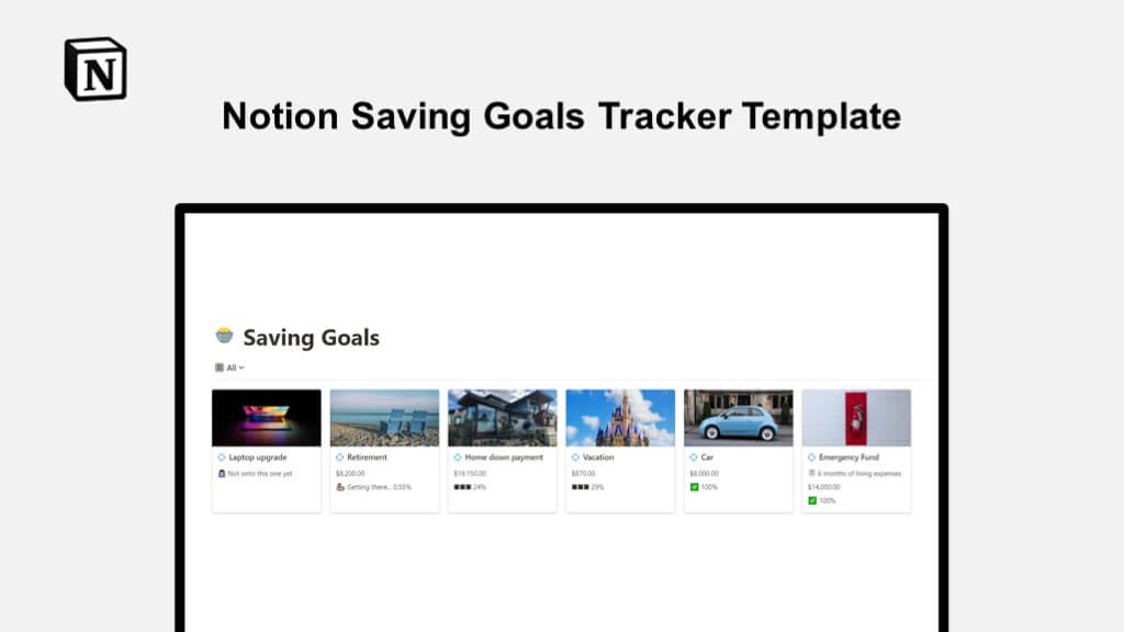 Notion Saving Goals Tracker Template 2024 Pro Template Market