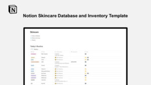 Notion Skincare Database and Inventory Template