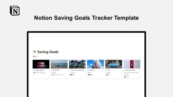 Notion Saving Goals Tracker Template