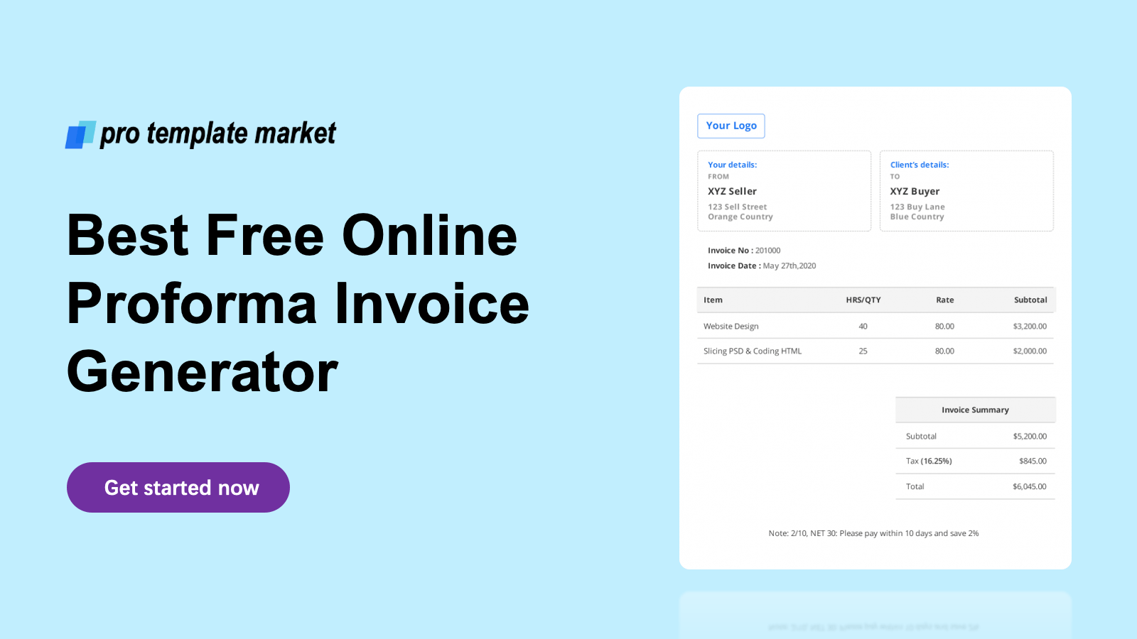 Free Online Proforma Invoice Generator