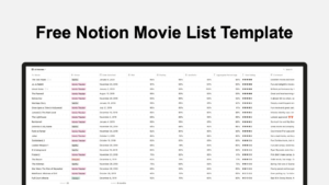 Free Notion Movie List Template