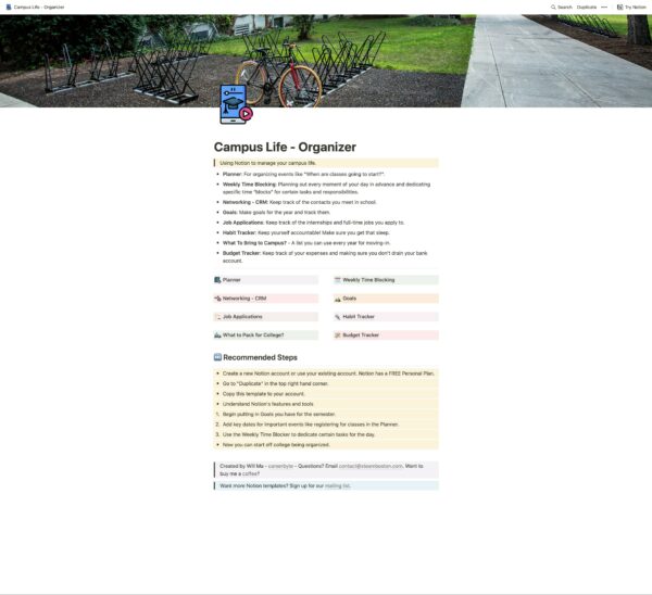 Campus Life Organizer Full Page