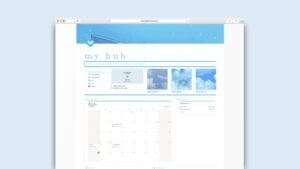 Free blue aesthetic dashboard hub for Notion