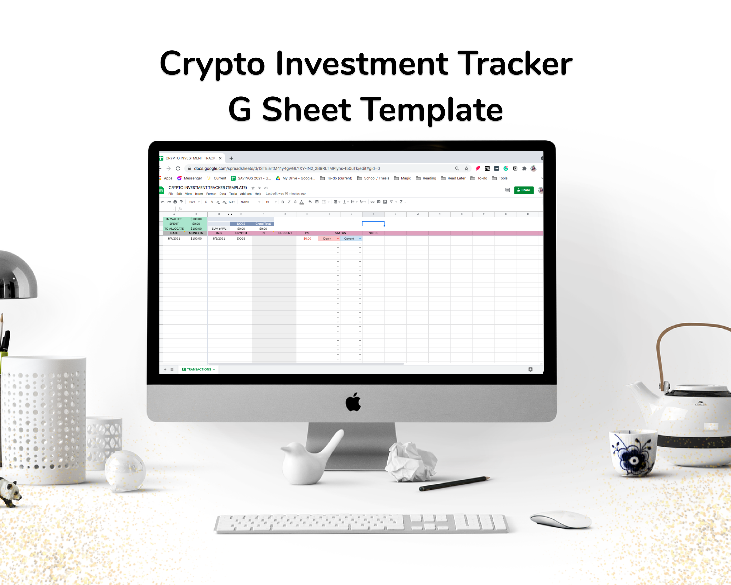 Crypto Investment Tracker Google Sheets Template
